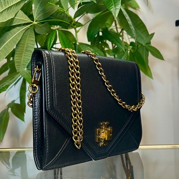 ✺ AUTHENTIC TORY BURCH BLACK LEATHER KIRA SHOULDER BAG/CROSSBODY - Picture 5 of 10